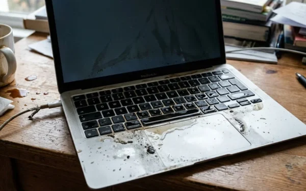 MacBook liquid damage from coffee spill - Dr. MacBook Thailand Bangkok repair